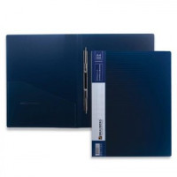 Папка с мет. скоросш. и внутр. карм. BRAUBERG &quot;Contract&quot; синяя, до 100 листов, 0,7мм, бизнес-класс
