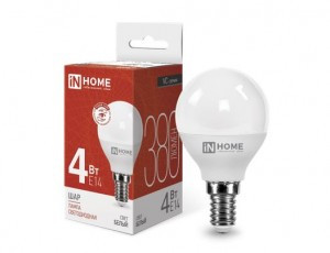 ASD/InHome лампа св/д VC шар P45 E14  4W(380lm) 4000K 4K 80x45 (без пульсации) 0531