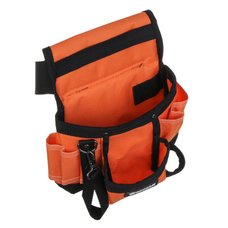 ЕРМАК Сумка-пояс одинарная, держатель для молотка, 6 карманов, 29x24см