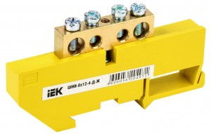 IEK шина PE "земля" на DIN-изол ШНИ-8х12-4-Д-Ж