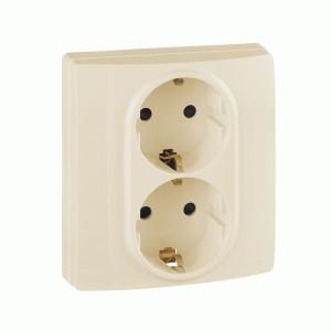 IEK ETIKA Plus роз. СУ 2 мест. сл. кость авт. зажим (земля, шторки) 672333