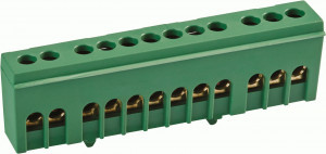 Navigator шина нул. в изоляц.на DIN-рейку 6х9мм 12 отв.(уп.10 шт. ц.за1 шт.)NBB-I69-12KD/G(10!)71844