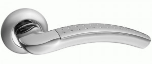 Ручка дверная компл.круг.основ. РЕНЦ Венеция хром матовый/хром блестящий INDH 36-08 SC/CP