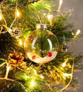 СТАРТ Фигура новогод. Шар4 (снег, ягоды, шишки, ветка) d=8см, пластик, пакет 3421