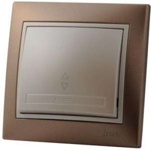 Lezard Мира выкл. СУ 1 кл.10А (проходн.) коричн. металлик с перламутр.встав. (корп.PC)  701-3130-105