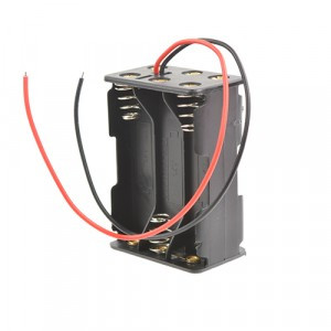 Батареечный отсек Robiton Bh6xR03 с двумя проводами, 16493