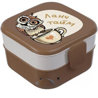 Контейнер для обеда (0,4+0,4л) М1232 совы (12)