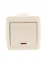 Lezard Ната выкл. ОУ 1 кл. 10А крем. (инд.) (корпус PC) 710-0300-111