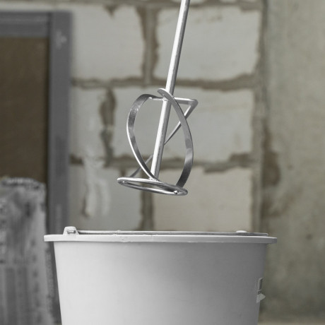 Насадка для миксера, для легких растворов, 120 х 590 мм, оцинкованная, хвостовик резьба М14 Сибртех