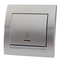 Lezard DERIY выкл. СУ 1 кл. 10А (проходн.) (инд.) металлик серый