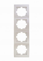 Lezard RAIN рамка 4 мест. верт. жемчужно-бел. металлик (PC) 703-3030-154