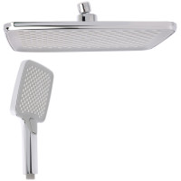 Набор леек для душа, тропическая 1 реж. 300х200мм, ручная 3 реж. 105х120мм, хром