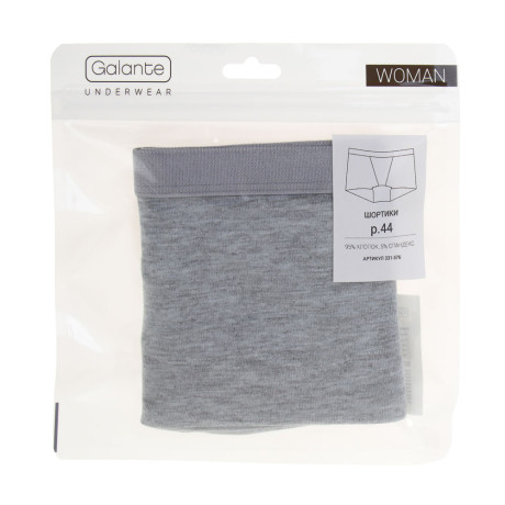 GALANTE Трусы-шортики женские, р.44, 95% хлопок, 5% спандекс, серый, НБ25-17