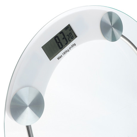 LEBEN Весы напольные электронные круглые, ЖК-дисплей, макс. нагр.до 180кг, стекло, d33см