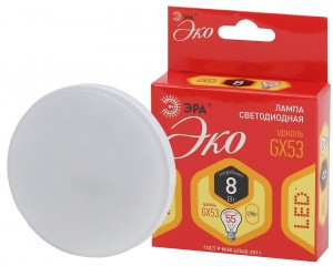 ЭРА ECO GX53 8W(640lm) 2700K 2K 27х75 LED-GX-8W-827-GX53 3303