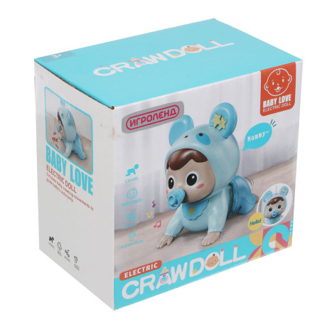 ИГРОЛЕНД Игрушка интерактивная ползунок "Малыш", звук, ABS, 2хААА, 13х9х12,5 см