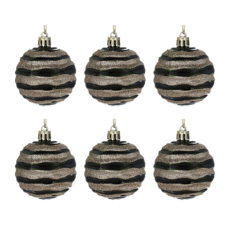 СНОУ БУМ Набор шаров 6 см, 6 шт, зеленый-шампань, 26-196