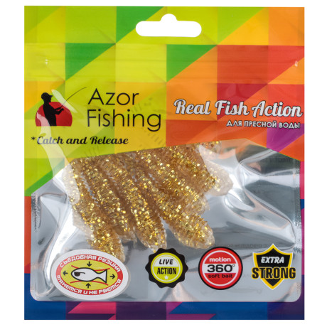 AZOR FISHING Приманка мягкая Виброхвост 3.0, силикон Премиум, 75 мм, 6 шт. в уп., микс цветов