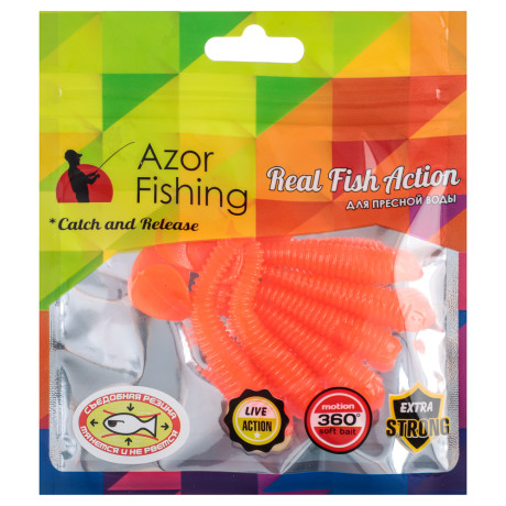 AZOR FISHING Приманка мягкая Виброхвост 3.0, силикон Премиум, 75 мм, 6 шт. в уп., микс цветов