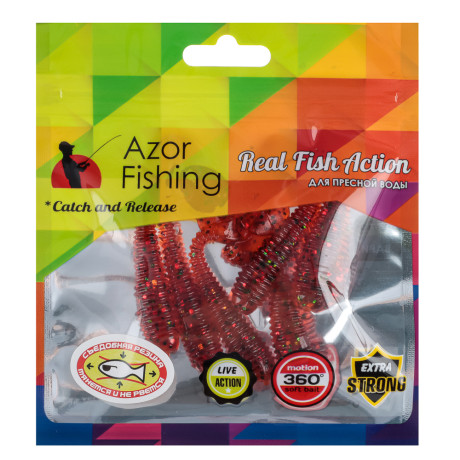 AZOR FISHING Приманка мягкая Виброхвост 3.0, силикон Премиум, 75 мм, 6 шт. в уп., микс цветов
