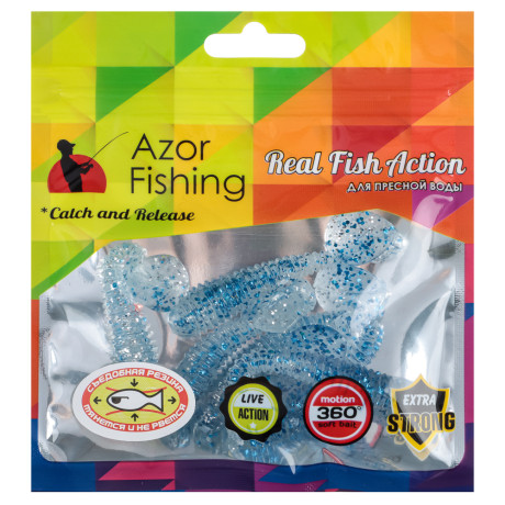 AZOR FISHING Приманка мягкая Виброхвост 3.0, силикон Премиум, 75 мм, 6 шт. в уп., микс цветов