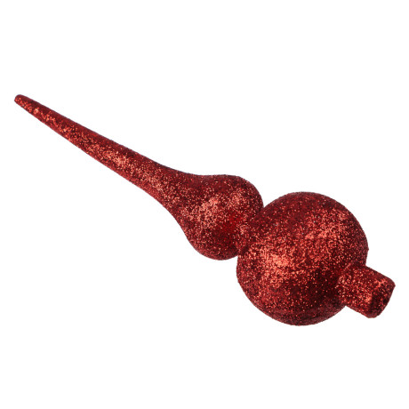 СНОУ БУМ Наконечник на елку “Пика” 18.5 см, глиттер, красный, пластик