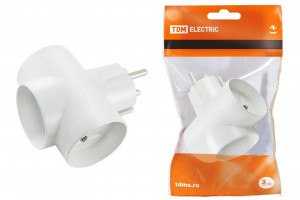 TDM разветвитель (тройник) 3роз. 16А белый (T-образный) (20!) SQ1806-0041