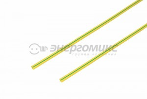REXANT термоусадка трубка ТУТ 1.5/0.75 мм 1м  желто-зеленая, цена за шт (50!), 20-1507