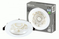 TDM св-к встр. св/д даунлайт (панель) круг D170/42 Деко 03, 10W 600lm 4000K драйвер зол./бел, IP44