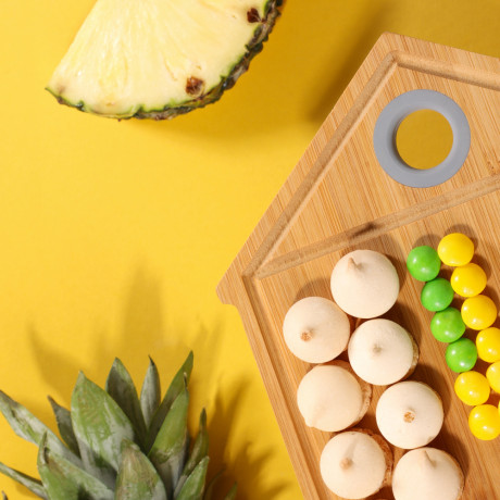 VETTA Доска разделочная, бамбук, силикон, 19.6х21х0.9см