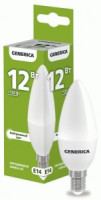 GENERICA лампа св/д свеча C35 E14 12W(1200lm) 4000K 4K 37x100 матов.  LL-C35-12-230-40-E14-G