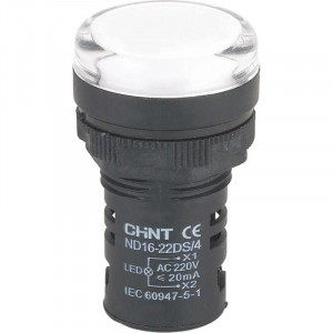CHINT индикатор ND16-22DS/2 белый AC/DC 24В (R) 592936