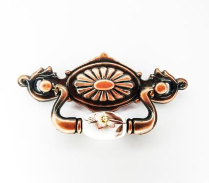 Ручка-качели Виллабаджо МЕДЬ с керамической вставкой 116х60 мм