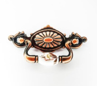 Ручка-качели Виллабаджо МЕДЬ с керамической вставкой 116х60 мм