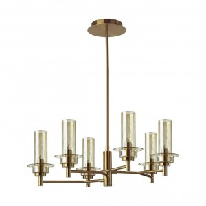 LUMION 6554/6C CLASSI LN25 бронза/коньячный/мет./стекло люстра E14 6x40W 220V MADONNA