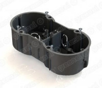 GREENEL Коробка уст. 2-местная 141х70х45мм СУ в кирпич. стенах (с саморезами) (100шт) GE40007