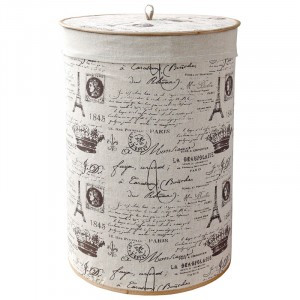 Корзина для белья складная 35*50см, бамбук светлый/лен BLB-08-R, 312135, Рыжий Кот