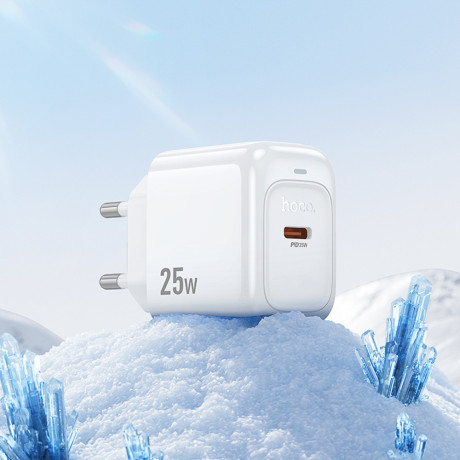 hoco. Зарядное устройство модель CS53A, USB-С 25W, цвет: белый