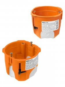 TDM коробка уст. СУ D73х65мм, двухкомп.,саморезы,пл.лапки,IP30,оранж.,инд.штрихкод ПМ SQ1403-2001