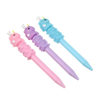 Ручка шариковая синяя, с вращающейся массажной вставкой и фигуркой &quot;Единорог&quot;, 3 цвета