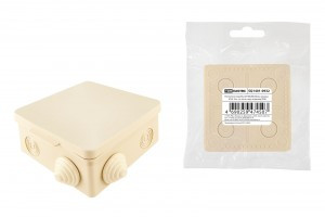 TDM коробка распред. ОУ 80х80х50мм, крышка, IP54, 7вх., сл. кость, инд. штрихкод (32!) SQ1401-0932