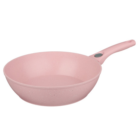 Сковорода глубокая литая тм SATOSHI Ботаника d28см, антиприг.покр. мрамор, съем. ручка, инд, 3 цвета