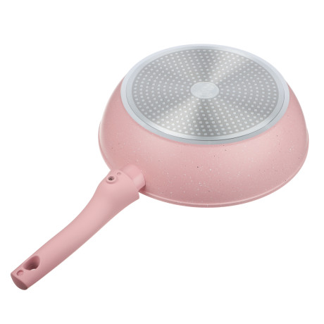 Сковорода глубокая литая тм SATOSHI Ботаника d28см, антиприг.покр. мрамор, съем. ручка, инд, 3 цвета