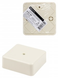 TDM коробка распред. 75х75х28 мм ОУ IP40 сл. кость, инд. штрихкод (80!) SQ1401-1805