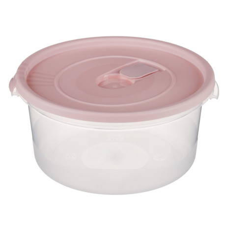 Контейнер круглый для СВЧ с крышкой, пластик, 1,6л, D-19см, H-9,5см, 2 цвета