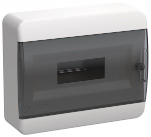 IEK TEKFOR бокс (корпус) пластик. ЩРН-П-12 мод. навесной, прозр. черная дверь IP41