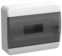 IEK TEKFOR бокс (корпус) пластик. ЩРН-П-12 мод. навесной, прозр. черная дверь IP41