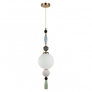 ODEON LIGHT 5405/1A MODERN ODL_EX24 зол./голубой/зеленый/бел/керамика/стекло Подвес E14 1*40W PALLE