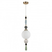 ODEON LIGHT 5405/1A MODERN ODL_EX24 зол./голубой/зеленый/бел/керамика/стекло Подвес E14 1*40W PALLE