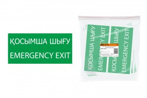 TDM Знак 200х100мм "ЗАПАСНЫЙ ВЫХОД" (казахский язык) (10!) SQ0817-0078